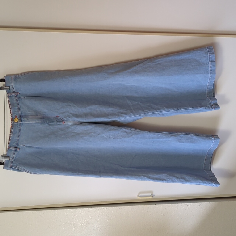 Big Bud Press Indigo Wide Leg Trousers - Light Wash - Size XL